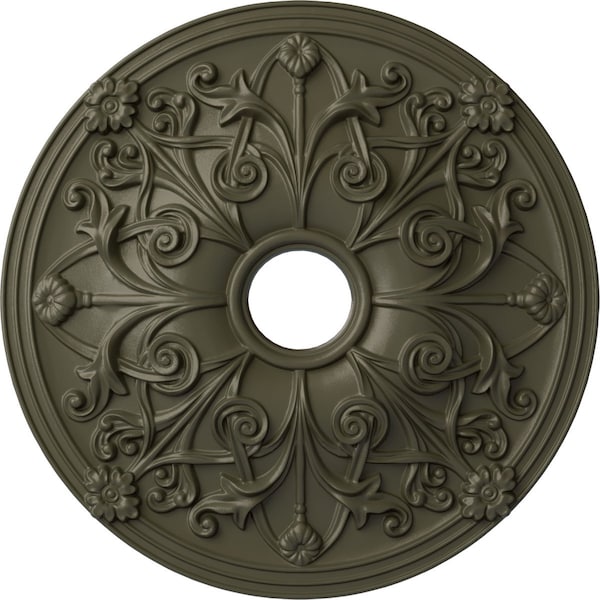 Ekena Millwork Jamie Ceiling Medallion (Fits Canopies up to 3 7/8"), 23 5/8"OD x 3 7/8"ID x 2 1/8"P, Witch Hazel CM23JAWHF - main